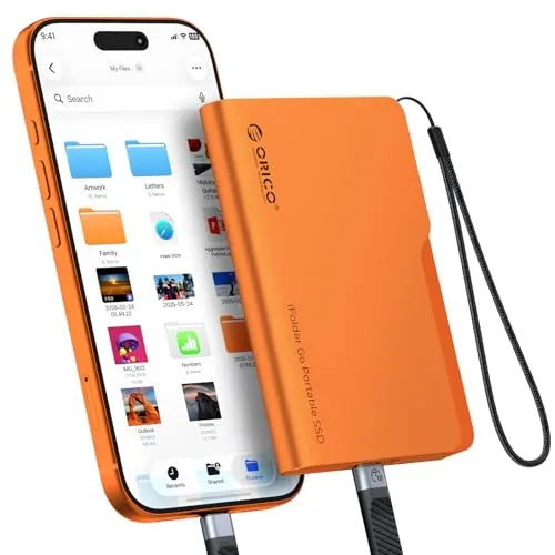 ORICO iFolder Go 外付けSSD 1TB Type-C 5Gbps 高速転送 iPhone 17/16 Pro Max対応 アルミ合金 ファイルフォルダ風設計 ポータブルSSD Windows/Mac対応 タブレット・PC・スマホ用 ポータブ