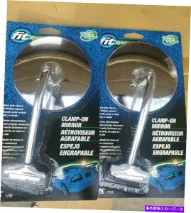 USミラー 2パックユニバーサルカーミラーLHまたはRHクランプオンマウント4 3/8 ラウンド1705 NEW 2 Pack Universal Car Mirror LH or RH Clamp-on Mount 4 3/8 round 1705 NEW【並行輸入品】