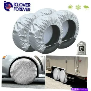 Wheel Covers Set of 4 4ホイール＆タイヤRVトレーラーカンペール日プロテクター28「のセット防水タイヤカバー」 Waterproof Tire Covers Set Of 4 Wheel&Tyre RV Trailer Camper Sun Protector 28'' 【並行輸入品】