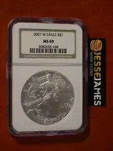 2007 W バーニッシュシルバー イーグル NGC MS69 クラシック ブラウン ラベル