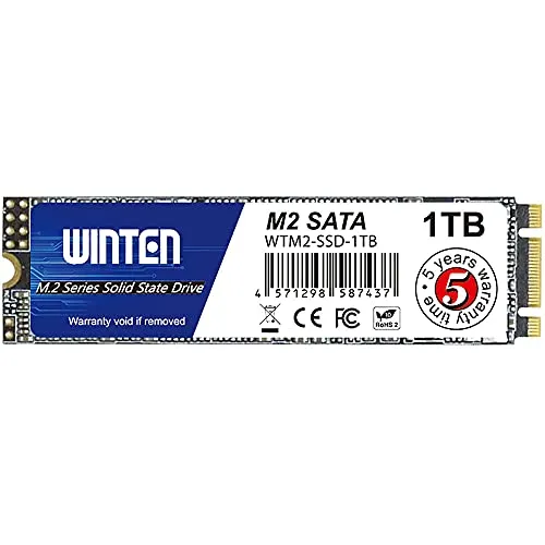 WINTEN SSD 1TB M.2 SATA 2280 最大読取530MB/s 最大書込500MB/s 3D NAND SATA 6Gb/s B&M Key 5年保証 WTM2-SSD-1TB