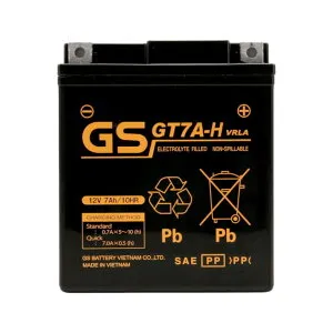 GS Battery Vietnam(ジーエスバッテリーベトナム) バイク バッテリー 密閉型MFバッテリー GT7A-H (GTZ8V互換)(液入充電済) 070Y57 ADV150｜PCX125/150[14-]｜XMAX250｜YZF-R25/R3｜MT-25/03