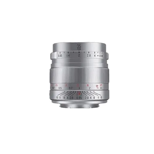 互換性がある富士フイルム X マウント、ソニー E マウント 35mm F0.95 シルバー APS-C マニュアルフォーカス ミラーレスレンズ(Silver Bundle 1,Fuji XF)