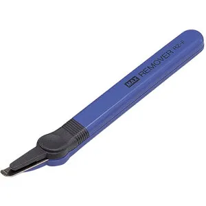 針に先端を差し込み押して抜きだけのシンプルなタイプ 針に先端を差し込み押して抜きだけのシンプルなタイプ ●ブルー ●No.10針用 ●外寸:H17×W18×D140(mm) ●質量:16g ●除針枚数:20枚