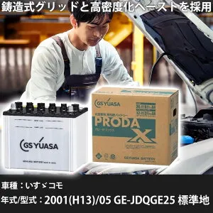 車 バッテリー いすゞ コモ 2001(H13)/05 GE-JDQGE25 標準地 2400cc GSユアサ PRX-75D23R 車検整備 自動車用品 【大型直送品】【H31006】