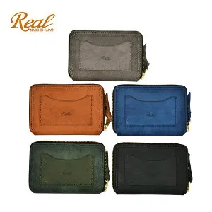 縦型 ミドルサイズ ラウンドファスナー 二つ折り財布 Real レアル イタリーレザー MARGOT マルゴー 紺 キャメル 緑 navy camel green ギフト メンズ 高級 本革 クリスマス バレ