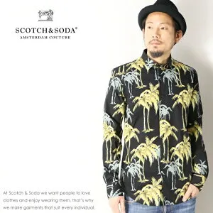 【セール 40％OFF】【スコッチ&ソーダ SCOTCH&SODA スコッチアンドソーダ】 長袖シャツ シャツ 総柄 リゾート メンズ men's 国内正規品 インポート ブランド 海外ブランド 51455 19FW M-shirts