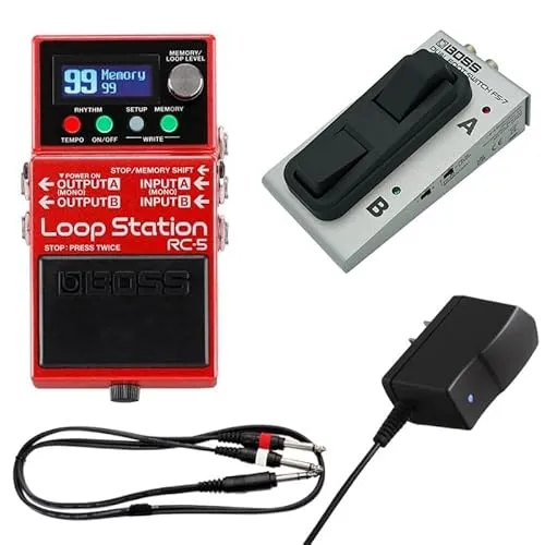 BOSS ボス RC-5 Loop Station ルーパー + FS-7 Dual Foot switch + PSA100S2 純正アダプター + FS用ケーブル セット