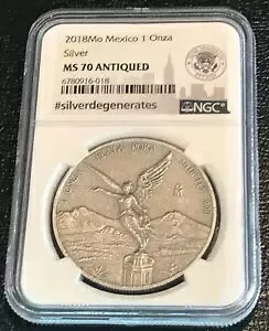 NGC MS70 アンティーク 2018 MO メキシコ シルバー リベルタード オンザ 1 オンスコイン-NOV777
