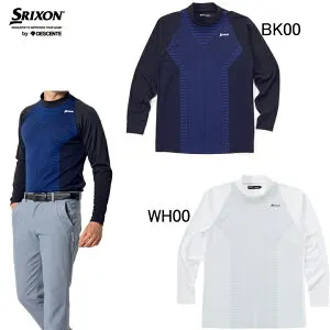 スリクソン by デサント SRIXON パネルジャカード モックネック 長袖シャツ RGMWJB08 メンズ ゴルフウエア カットソー セール 秋冬モデル
