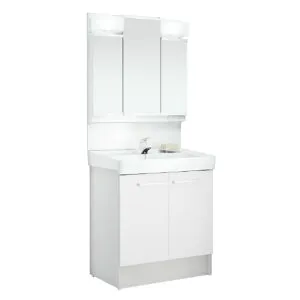 LIXIL D7シリーズ 洗面化粧台セット 3面鏡 間口750mm シングルレバー水栓 ホワイト MD7X4-753TYJ+D7N6-754／VP1W