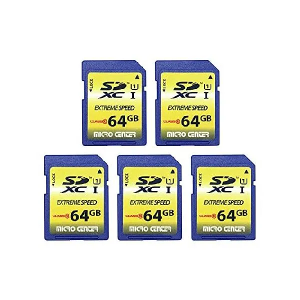 ss 10 SDXC Flash Memory Card Full Size SD Card USH-I U1 Trail Camera Memory Card by Micro Center (5 Pack)_並行輸入