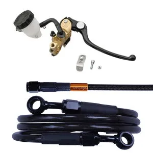 RG250ガンマ メッシュ ブレーキホース マスターシリンダー セット フロント RG250ガンマ 85-87 GJ21B バーテックス