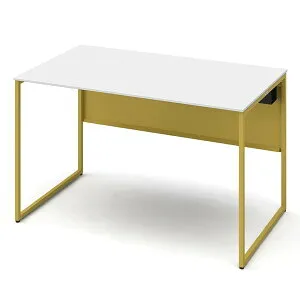 オカムラ 平机 ソリスト スタンダードタイプ イエロー脚 W1200×D700×H720mm ホワイト(メラミン天板) 3K20LE MHH1 [ テレワーク 在宅勤務 在宅ワーク リモートワーク 自宅勤務 在宅 SOHO ]『代引不可』