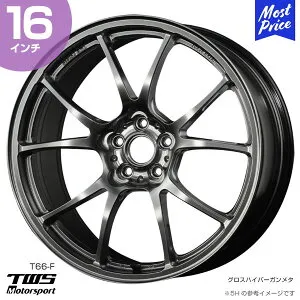 TWS Motorsport T66-F 16インチ 7.5J 45 5-114.3 グロスハイパーガンメタ ホイール1本 | アルミ鍛造1ピース スポーク レース 超軽量 カスタム ドレスアップ アルミホイール 鍛栄舎 TAN-EI-SYA FORGED