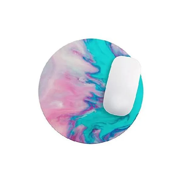 Design Skinz Marbleized Pink and Blue Paradise V432 Waterproof Rubber Foam Backed Anti-Slip Mouse Pad for Home Work Office or Gaming Computer_並行輸入