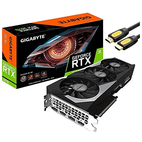 Gigabyte GeForce RTX 3070 ゲーミング OC 8G グラフィックカード 3X WINDFORCE ファン 8GB 256-bit GDDR6 GV-N3070GAMING OC-8GD ビデオカード Mytrix HDMIケーブル付