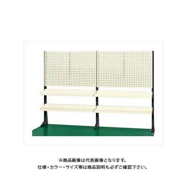 (運賃見積り)(直送品)サカエ SAKAE ポール型架台(パンチングパネル/棚板付) W1800×D50×H1010 (ダークグレー×アイボリー) KP-M180PT