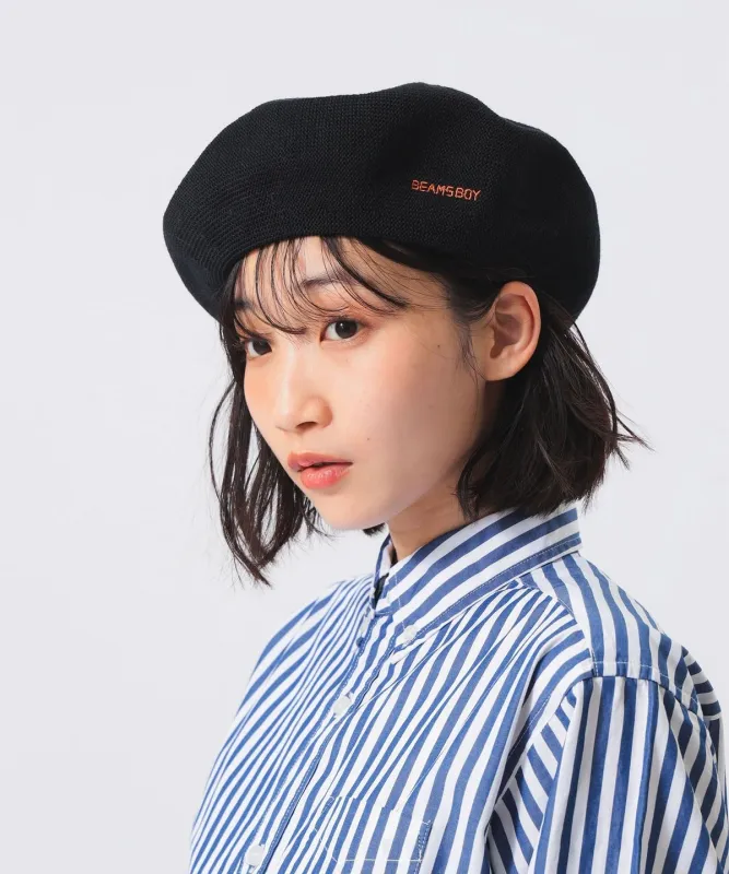 ロゴ ベレー 帽子 WOMEN BLACK ONE SIZE