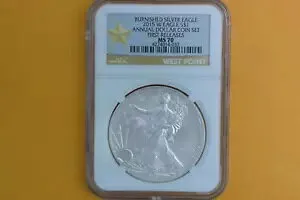 2015 W バーニッシュシルバー イーグル NGC MS70 年間未流通ドルセット FR