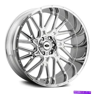 ホイール 4本セット Vision 404 Brawl Wheels20x9（12、8x180、124.2）4のChrome Rimsセット Vision 404 BRAWL Wheels 20x9 (12, 8x180, 124.2) Chrome Rims Set of 4【並行輸入品】