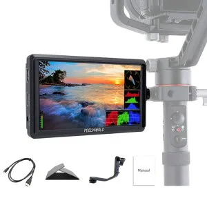 FeelworldFW568V25.5インチDSLRカメラフィールドモニター3DLUT・波形・ベクトル図小型4KHDMI入出力フルHD1920x1152LCDIPSスタビライザー用