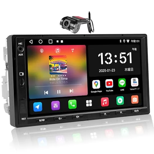 ATOTOEXCEL A5L 7インチ Android カーナビ 2DIN ディスプレイオーディオ 【ドラレコAC-44P2付属】 ワイヤレスCarPlay & Android Auto 2G+32G ミラーリング DSP 24バンドEQ Bluetoot