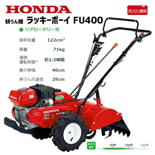 耕運機 ホンダ FU400K3-J ラッキーボーイ ミニ耕うん機 HONDA正規販売店 メーカー保証付き 家庭用