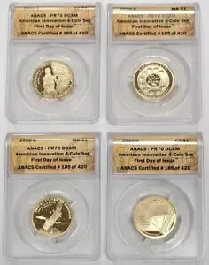 2020 S American Innovation 4 コイン セット ANACS PR70 DCAM 発行初日