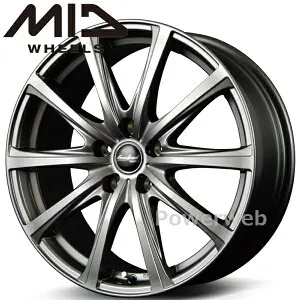 [ホイールのみ単品4本セット] MID EuroSpeed V25 16インチ×6.5J PCD：114.3 穴数：5 インセット：37 トヨタ平座ナット専用 メタリックグレー