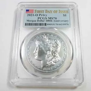 2021 O ニューオーリンズ PCGS MS70 FDOI - シルバー モルガン ダラー 1ドル 米国コイン #57189A