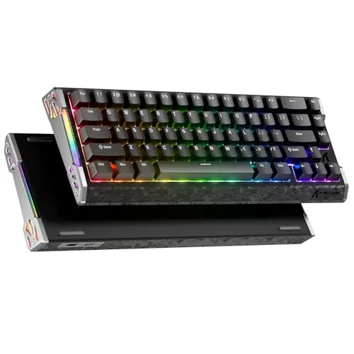 MAMBASNAKE x ATTACK SHARK R68HE カーボンファイバー キーボード ラピットトリガー USB-C有線 ポーリングレート8000Hz対応 調整可能なアクチュエーション搭載 RT0.005mm 256KHzスキャンレート 0.08m