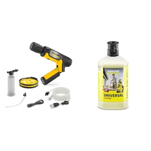 【セット買い】【Amazon.co.jp限定】ケルヒャー(Karcher) コードレス高圧洗浄機 OC Handy Compact Plus CB ハンディエア USB-C充電式(10W以上推奨) 折りたたみバケツ付き 高性能4in1ノズル バッテリー一体