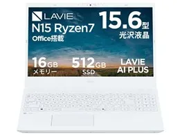 LAVIE Direct N15(R) Ryzen 7・16GBメモリ・512GB SSD・M365(24ヶ月版)/Office H&B搭載 価格.com限定モデル NSLKC492NR3M1W [パールホワイト]