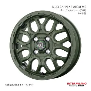 INTER MILANO インターミラノ MUD BAHN XR-800M ME ホイール 1本単品【14×4.5J 4-100 INSET45 チッピンググリーン】