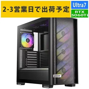 【RTX5060Ti】2-3営業日で出荷予定 ゲーミングPC Core Ultra7 265K/メモリ:32GB/SSD:1TB NVMe/750W/GeForce RTX5060Ti 8GB Barikata BTOパソコン ゲーミングデスクトップパソコン 新品 OnlineGamers-448419