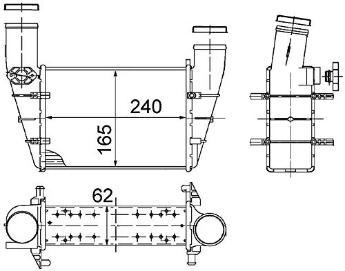 MAHLE Charge air cooler インタークーラー AUDI A4 B5 (8D2) 1.9 TDI 03.2000-11.2000 CI 130 000S