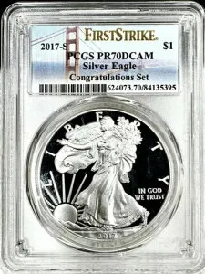 2017年 南米 シルバーイーグル プルーフ PCGS PR70 DCAM お祝いセット