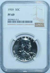 1959年 NGC PR69 PF69 プルーフストライク フランクリン ハーフダラー