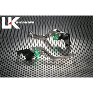 ユーカナヤ GPタイプ アルミ削り出しビレットショートレバー（レバーカラー：チタン） KSR Pro 調整アジャスターカラー シルバー KA070-011-0606-03