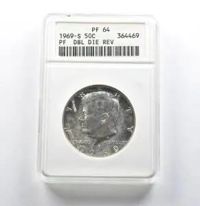 PF64 1969-S ケネディ ハーフダラー DBL ダイ REV ANACS *2775