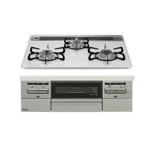 パロマ PD-743WS-60CV-LP ティアラシルバー BRilliO ブリリオ [ビルトインガスコンロ (LPガス・60cm・3口・水無し両面焼き)]