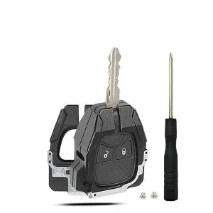 キーフォブカバー 2ボタン キーシェルケース アルミニウム合金リモートキーホルダー Jeep Wrangler JK 2007-2017/コンパス 2008-2016/パトリオット 2011-2016用 (ブラック)