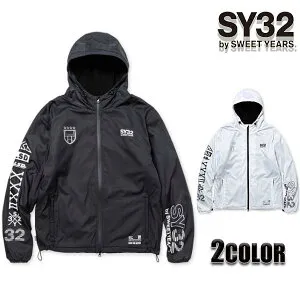 【★ポイント5倍★20%OFFクーポン★4月27日09:59迄】SY32 正規品 SY32 by SWEET YEARS スイートイヤーズ ジップフーディー パーカー メンズ BACK BOA ZIP HOODIE 11506 ブラック ホワイト トップス sy32 by sweet yea