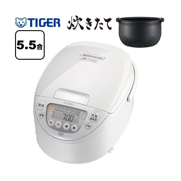 IHジャー炊飯器 炊きたて 炊飯器 5.5合炊き タイガー JPW-M100-WY 極うま強火IH ピュアホワイト