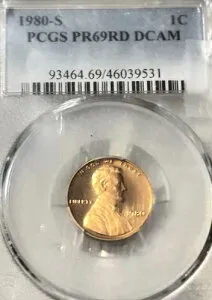 認定リンカーン ペニー 3 個 1980 S、1982 S、1987 S、リンカーン ペニー PR 69 DCAM レッド