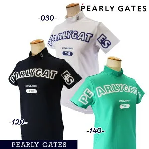 【PREMIUM SALE 30%OFF】PEARLY GATES パーリーゲイツ”スマイルPG” BIGなアウトラインチェストロゴレディース4WAYリップル半袖モックシャツ055-5167202/25A【正規品】
