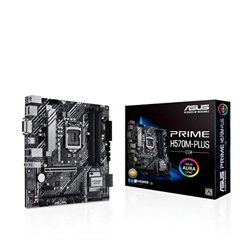 ASUS Prime H570M-PLUS/CSM LGA1200 (Intel 第11/第10世代) MicroATXマザーボード (PCIe 4.0、8パワーステージ、HDMI、DVI、DisplayPort、デュアルM.2、Intel 1Gb LAN