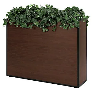 ベルク グリーンモード グリーンスタンド パーテーション BOXプランター GR2294 フレーム:アルミ押出材ブラック仕上 面板:MDF木目貼装飾造花 ベニヤ貼 ハッポー W×H×D：1200×1080×600mm 15kg
