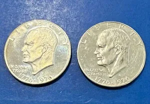 1976-S アイゼンハワー建国200周年記念ドル硬貨 2枚セット 40%銀
